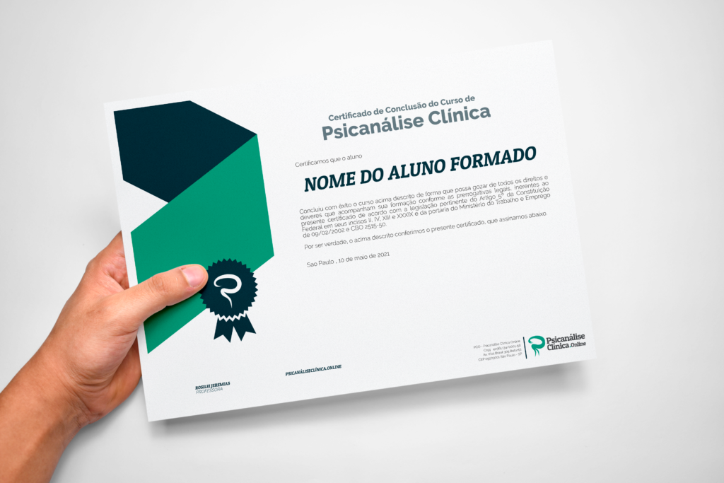 certificado psicanalise clinica online